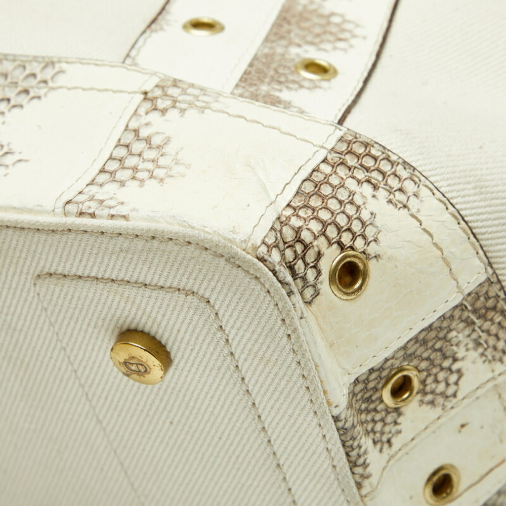 Dior logo handbag tote bag white Ivory leather - Picture 4 of 9